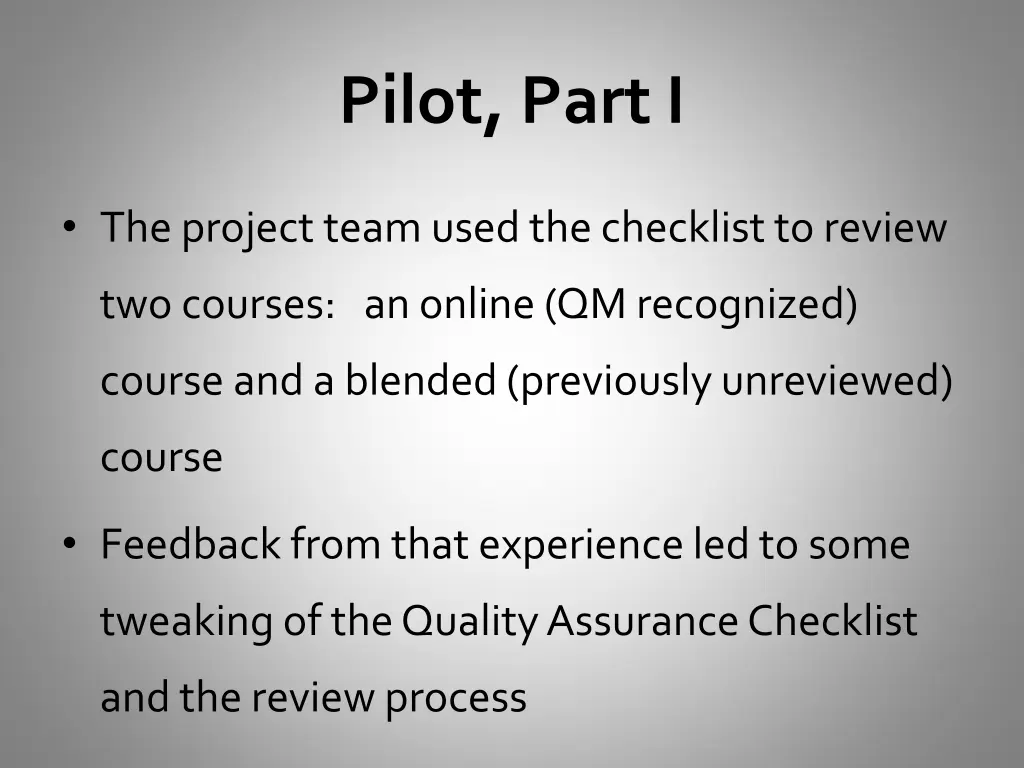 pilot part i