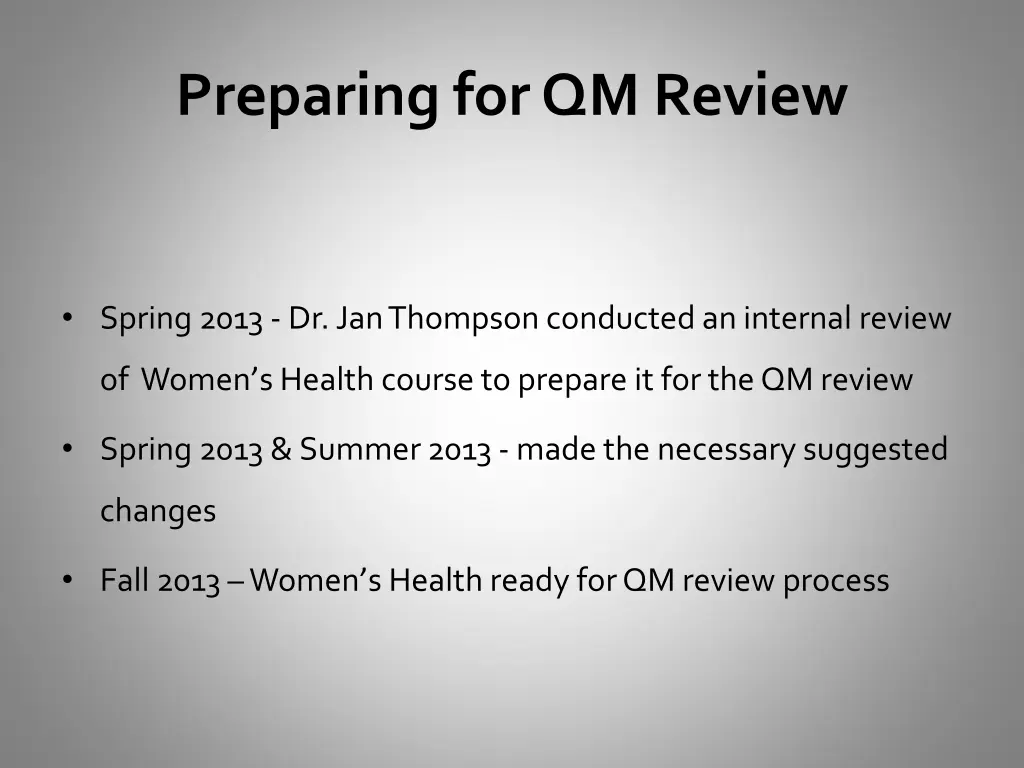 preparing for qm review 1