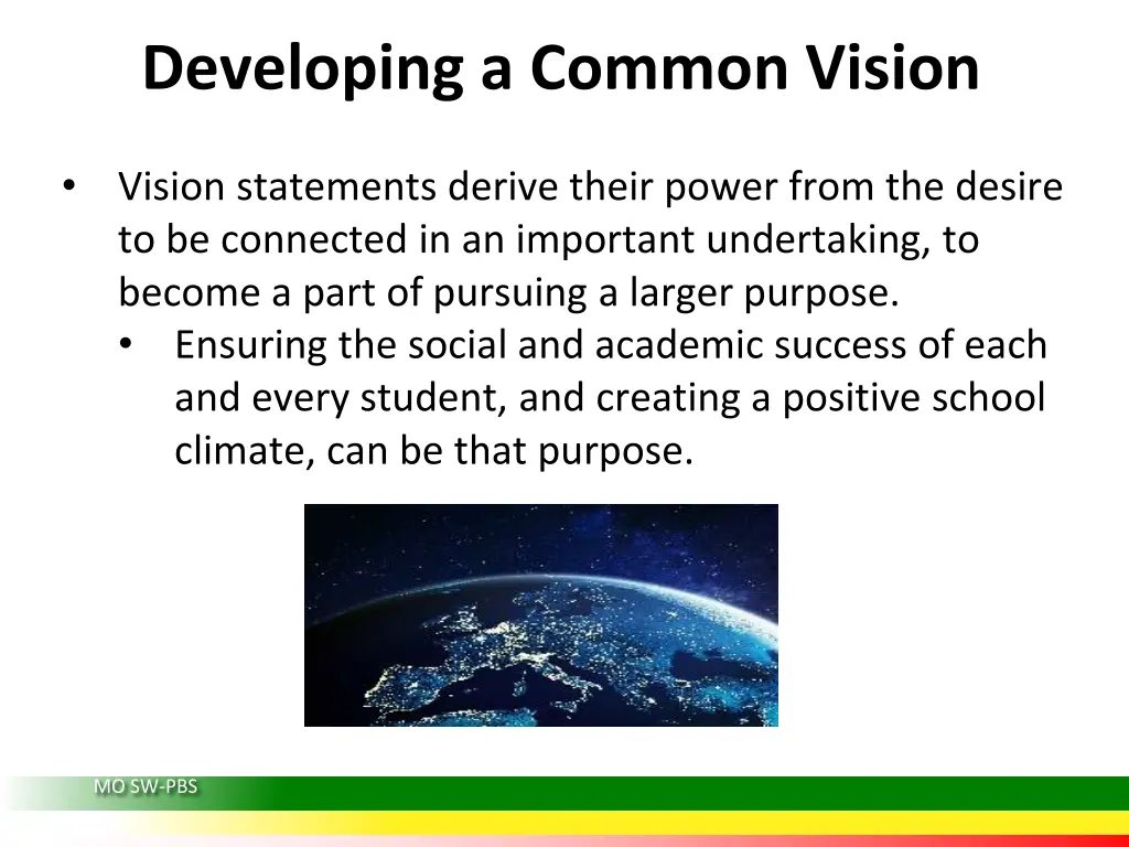 developing a common vision 1