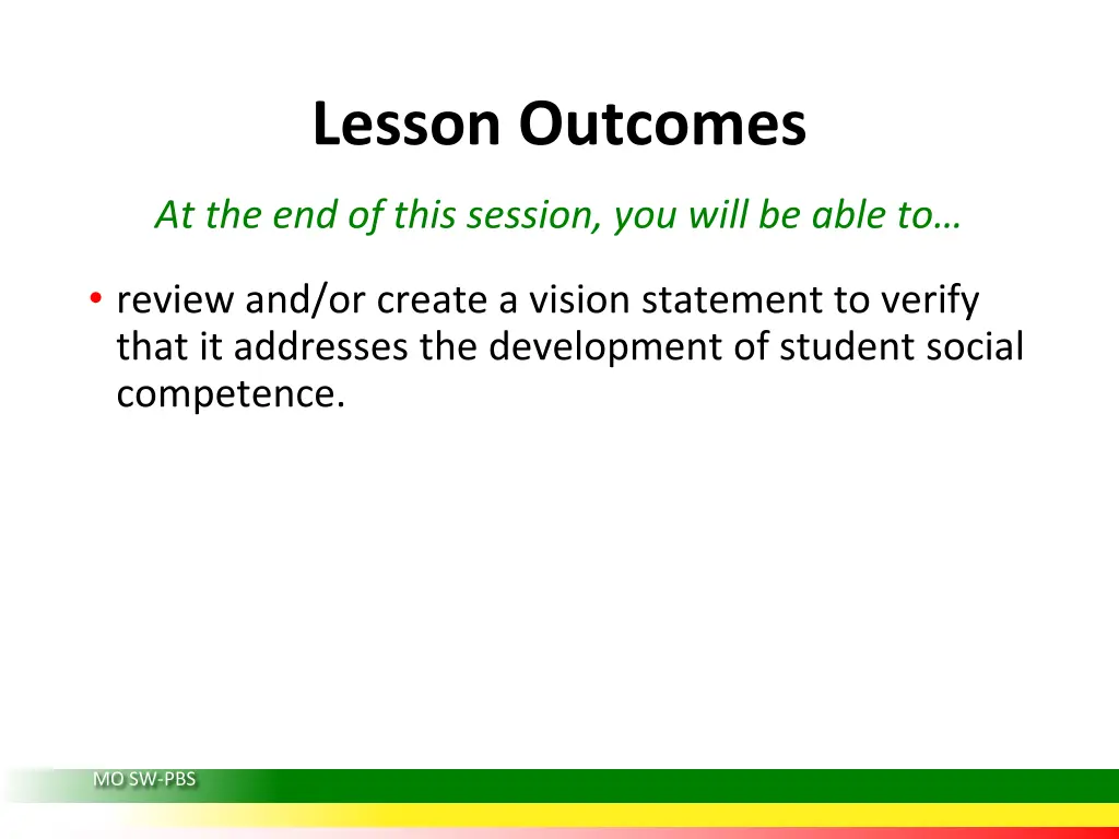 lesson outcomes