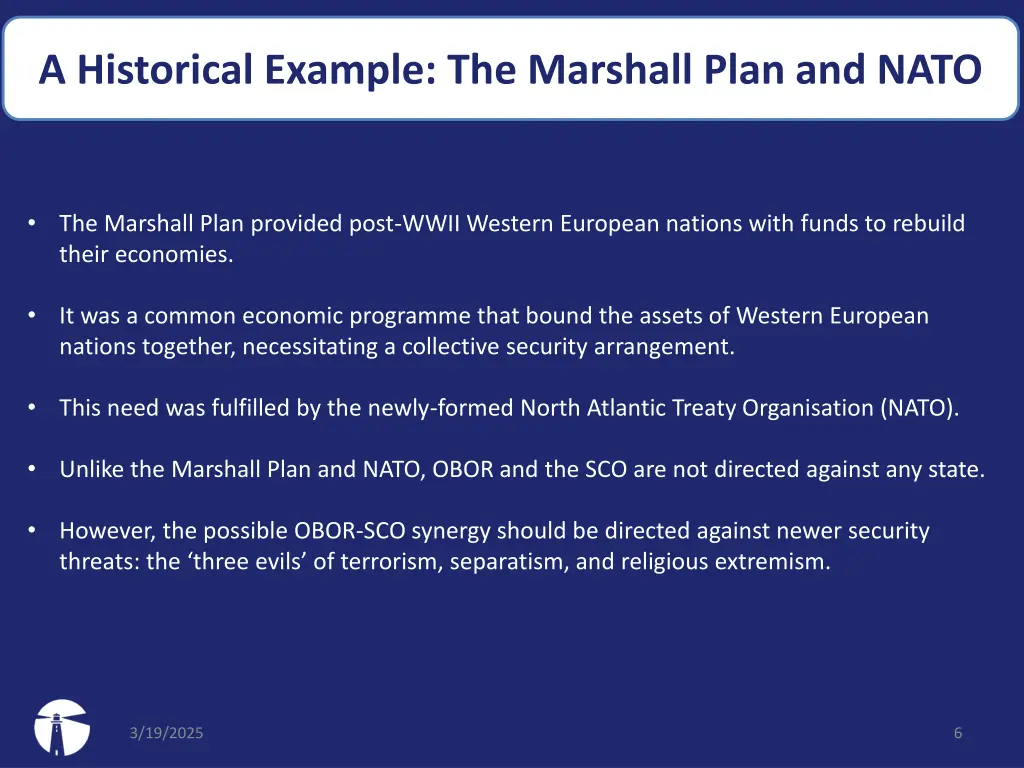 a historical example the marshall plan and nato