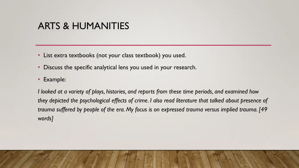 arts humanities