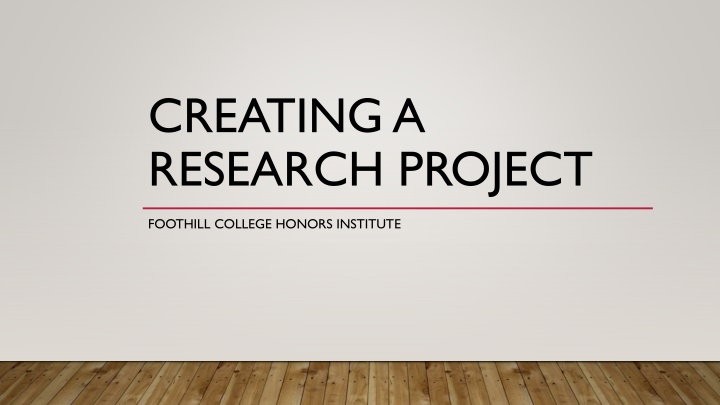 creating a research project