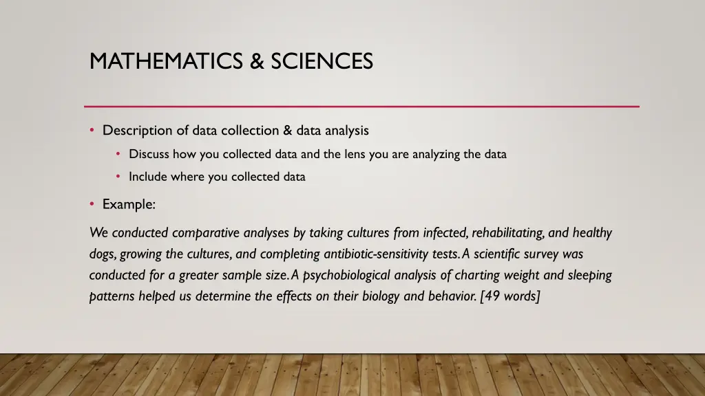 mathematics sciences