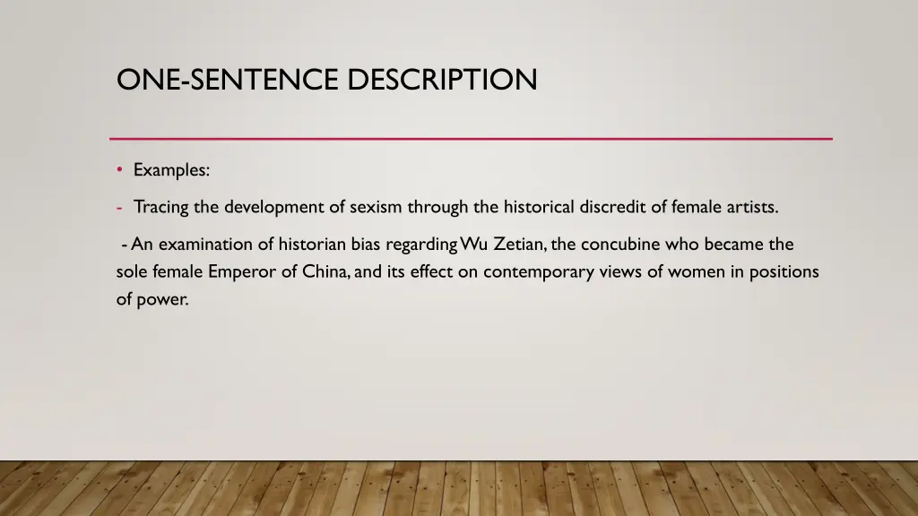 one sentence description