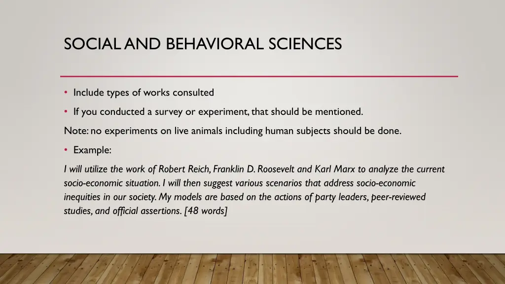 social and behavioral sciences