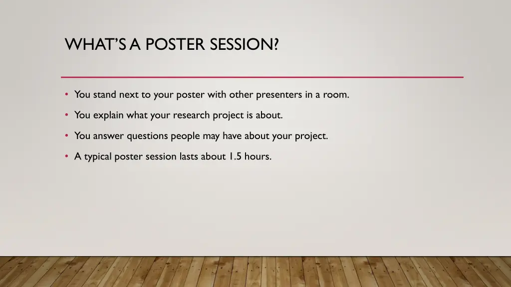 what s a poster session