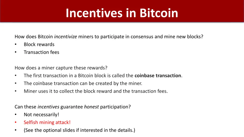 incentives in bitcoin