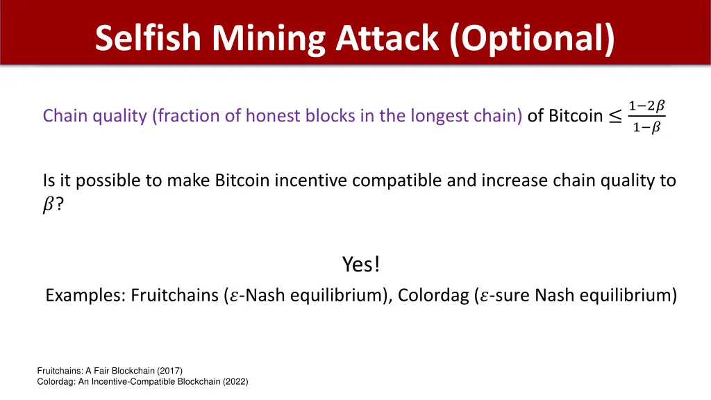 selfish mining attack optional 5
