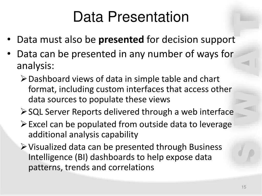 data presentation