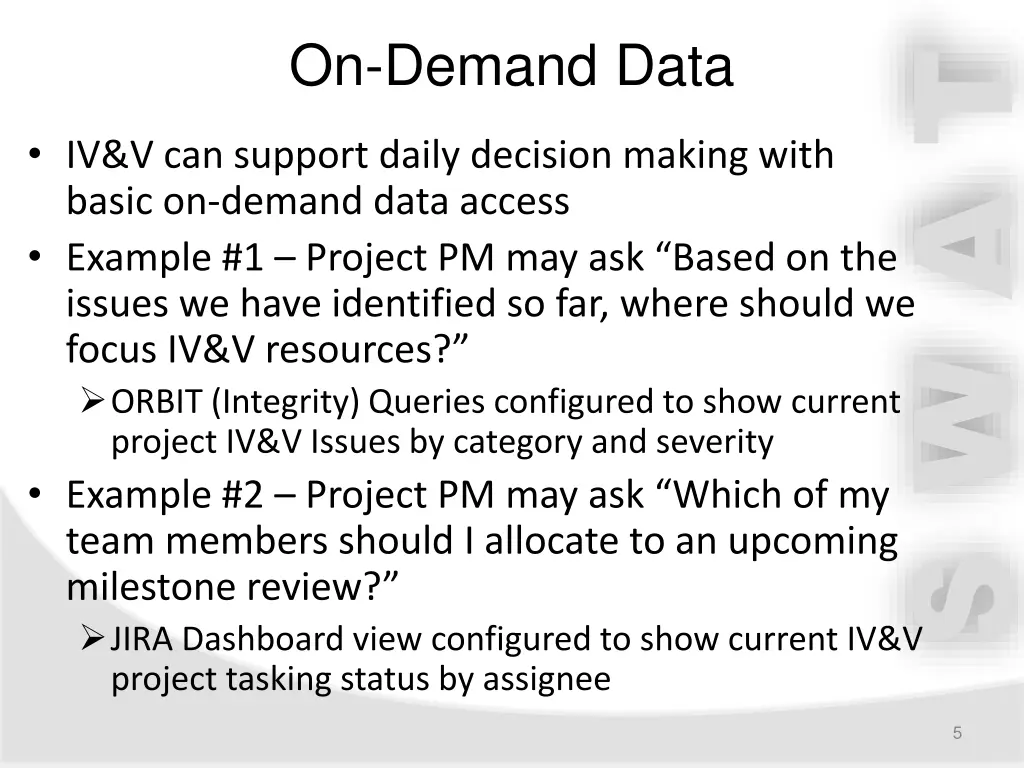 on demand data