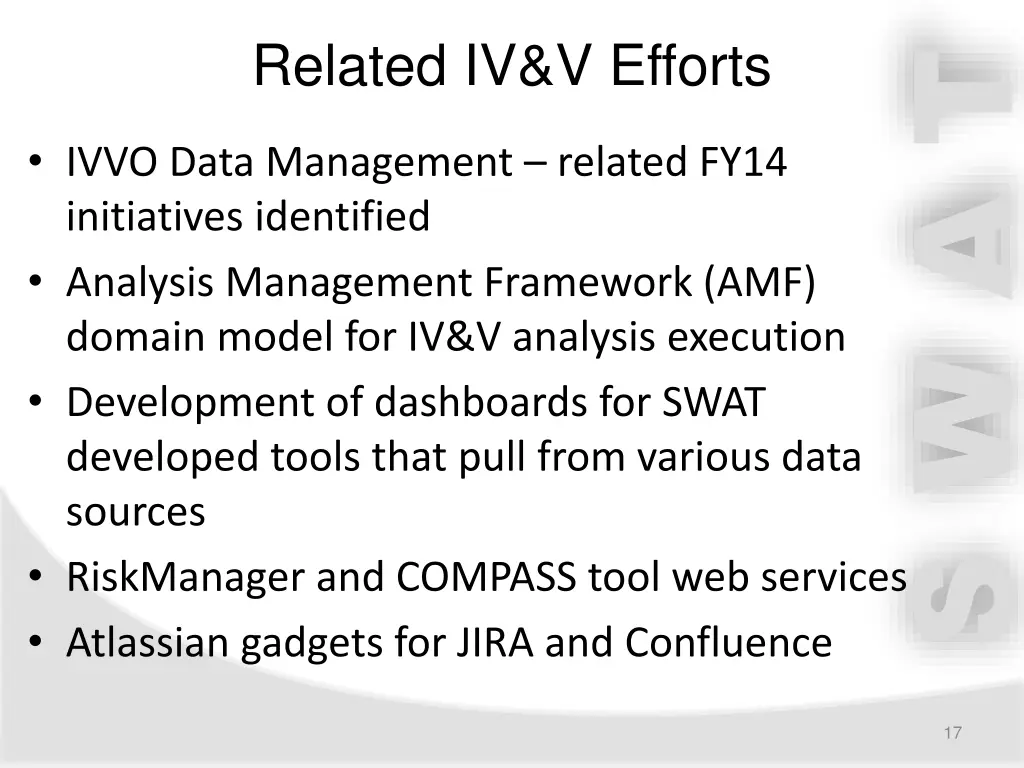 related iv v efforts