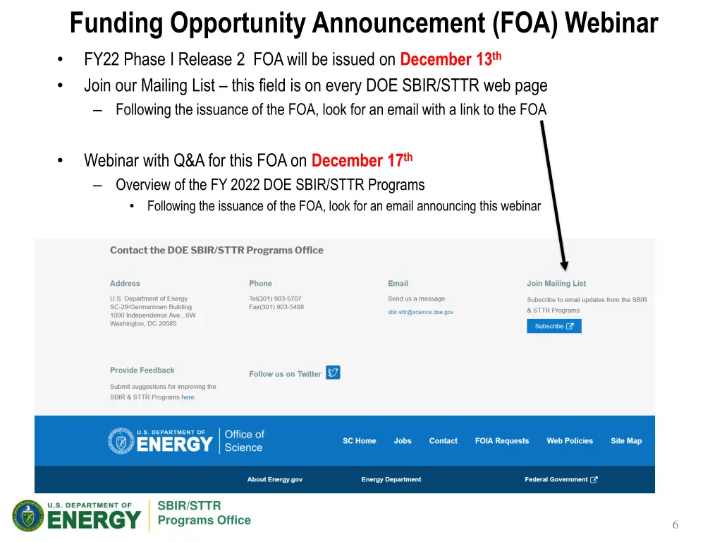 funding opportunity announcement foa webinar