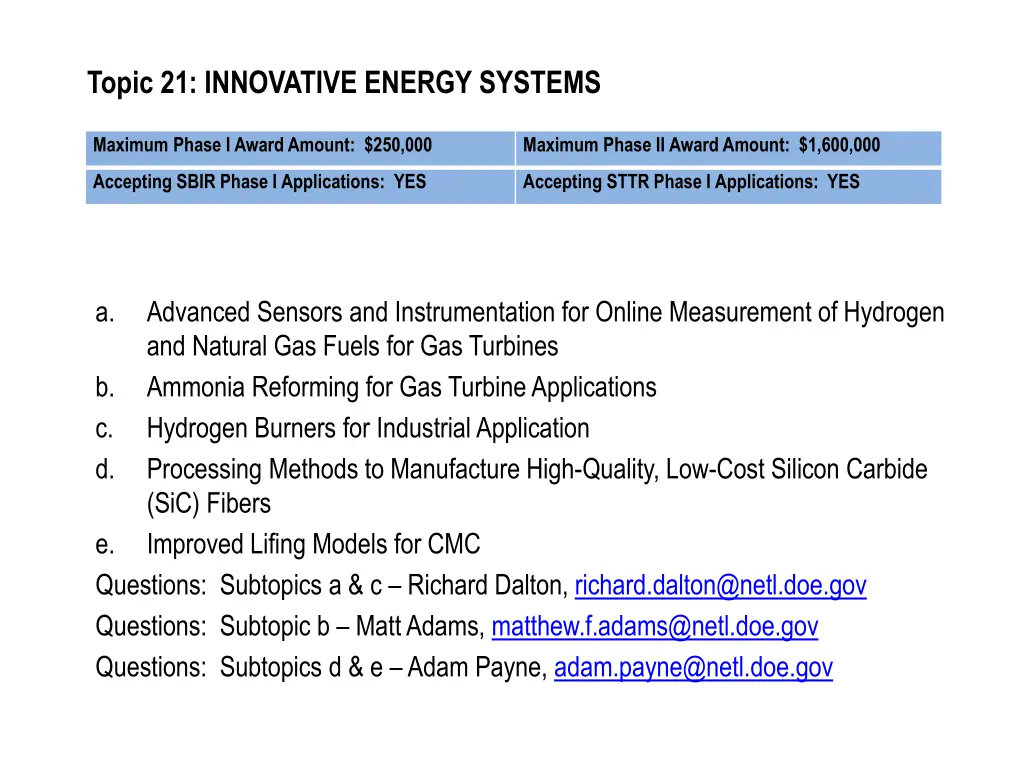topic 21 innovative energy systems