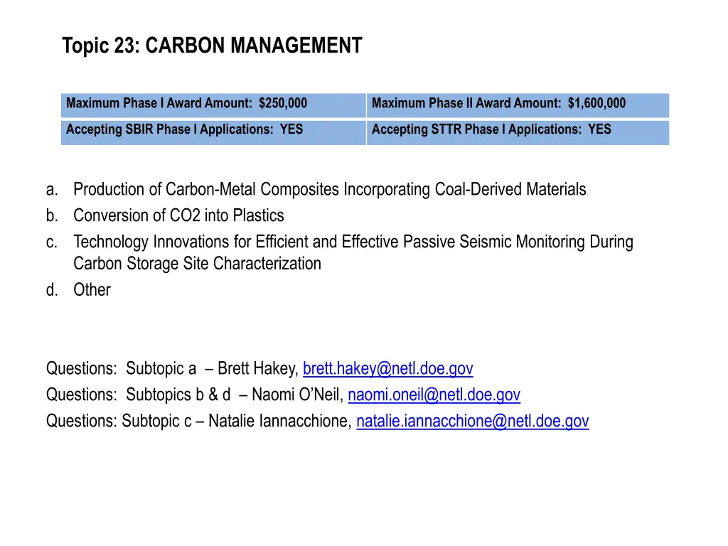 topic 23 carbon management