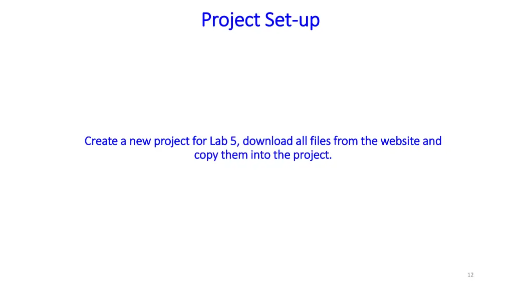 project set project set up