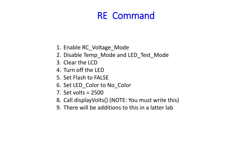 re command re command