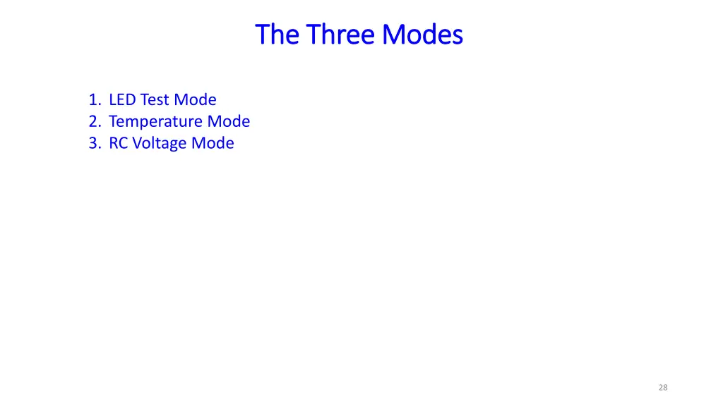 the three modes the three modes