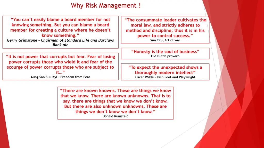 why risk management 1