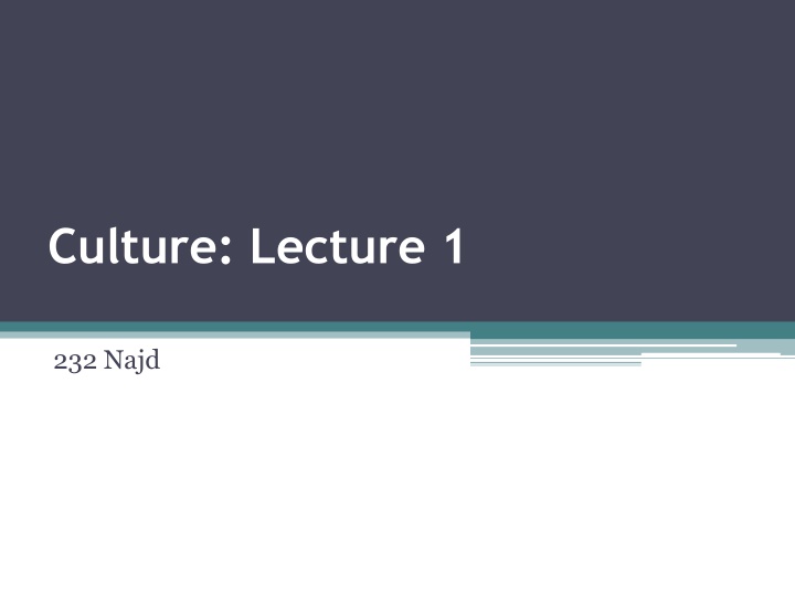 culture lecture 1