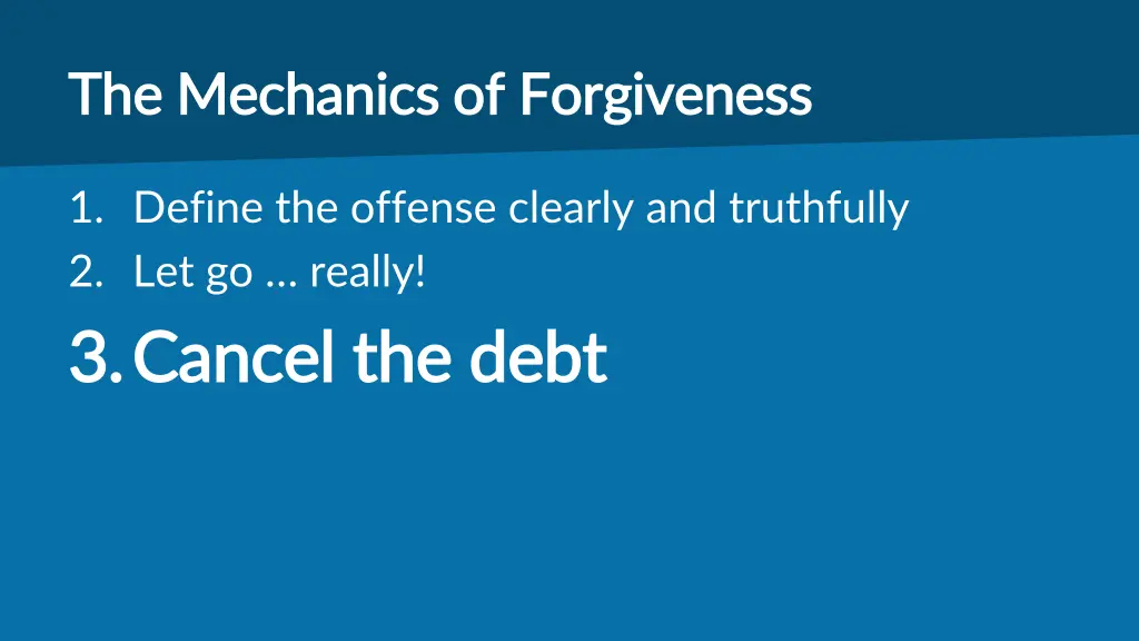 the mechanics of forgiveness the mechanics 2