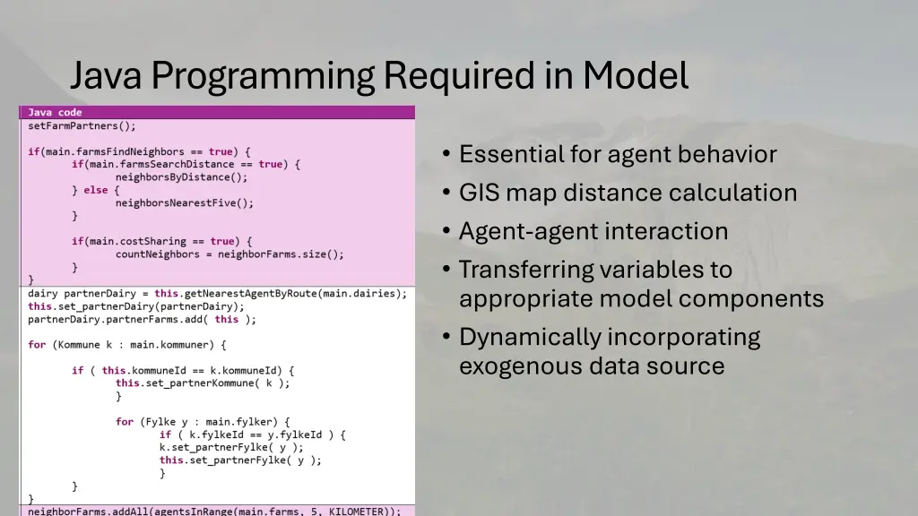 java programming required in model