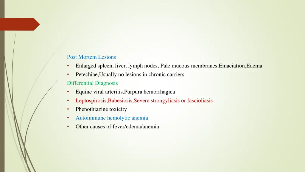 post mortem lesions enlarged spleen liver lymph