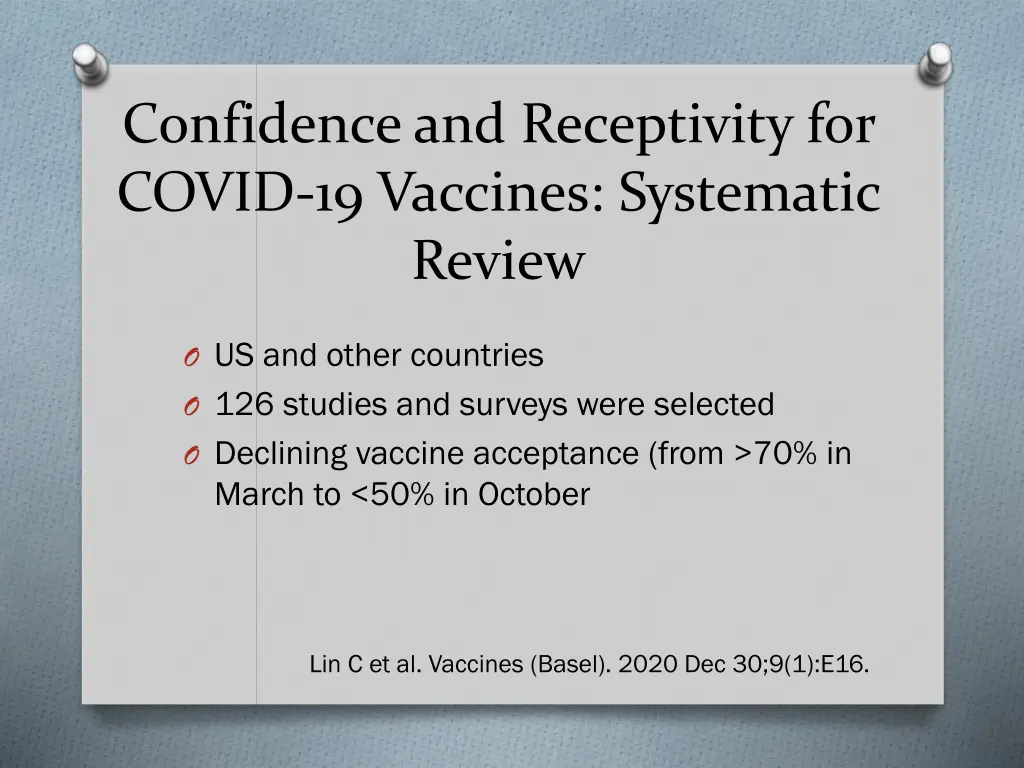 confidence and receptivity for covid 19 vaccines