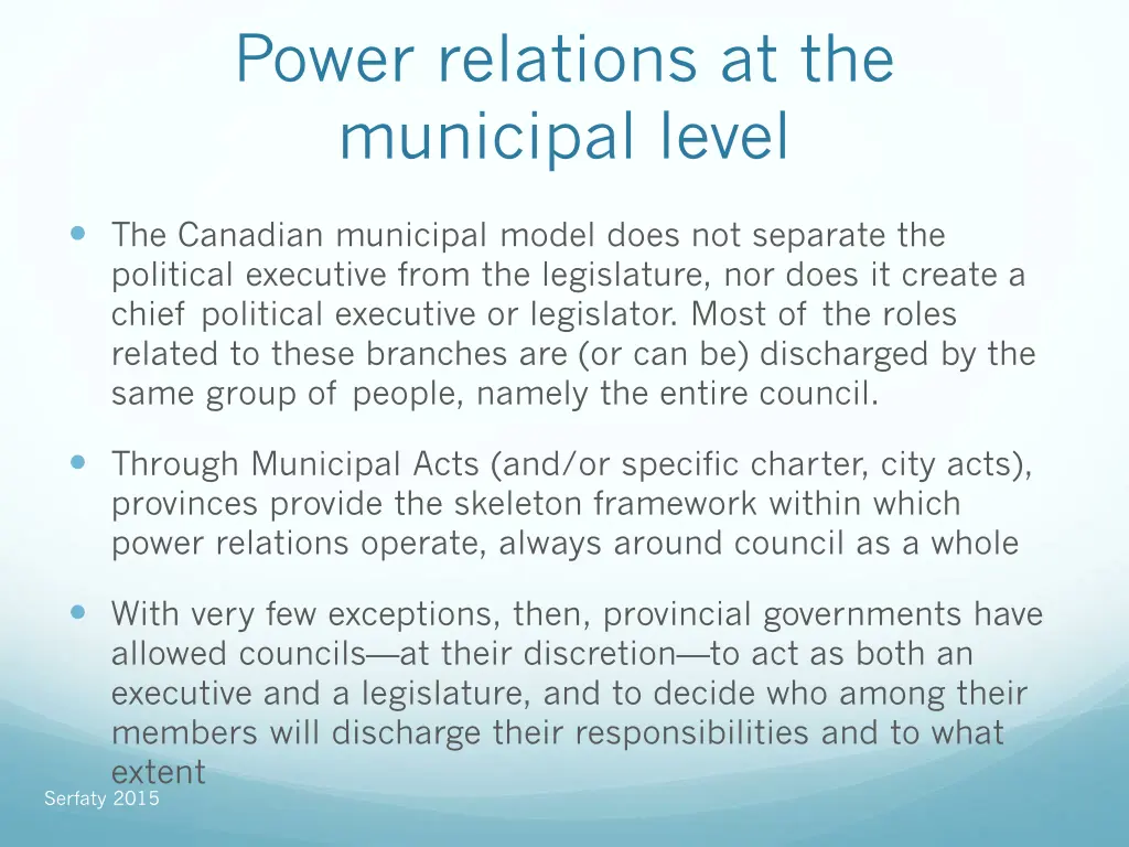 power relations at the municipal level