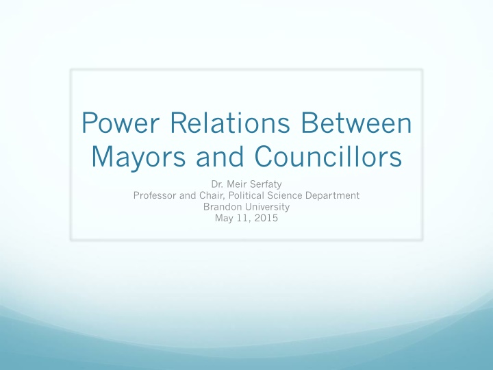 power relations between mayors and councillors