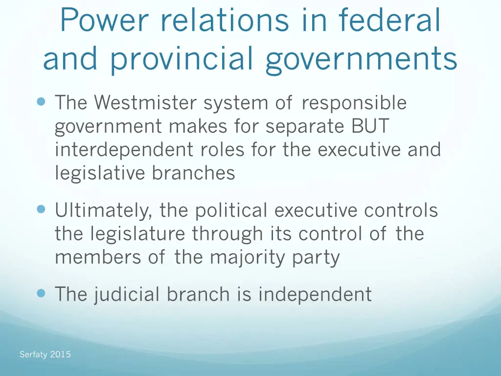 power relations in federal and provincial