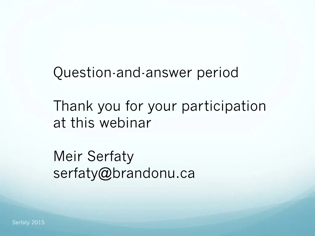 question and answer period