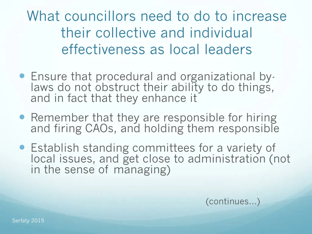 what councillors need to do to increase their