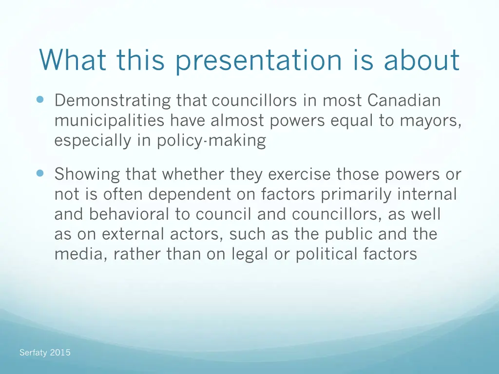 what this presentation is about