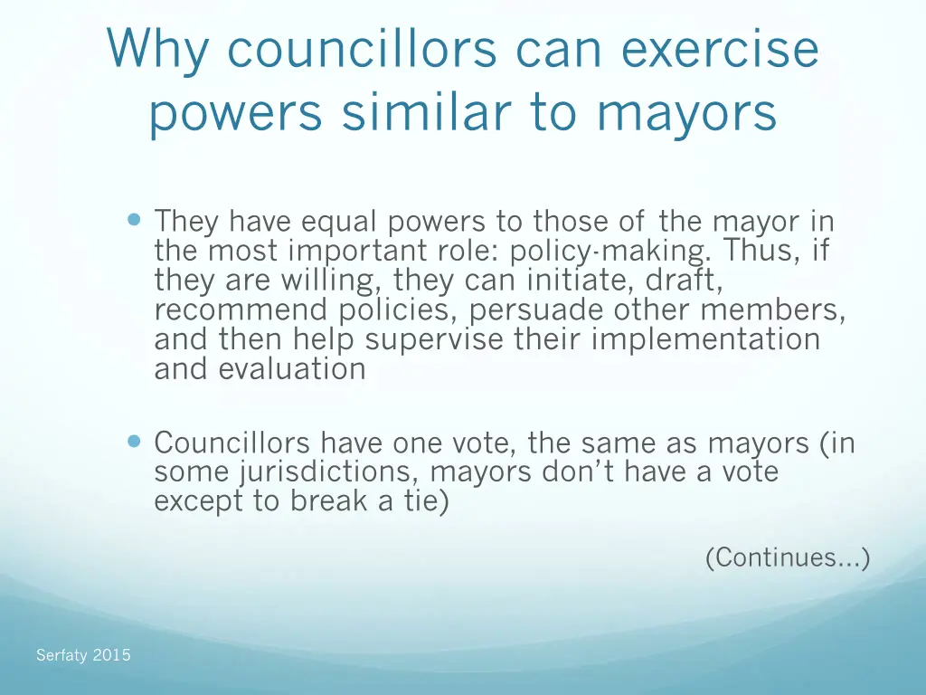 why councillors can exercise powers similar