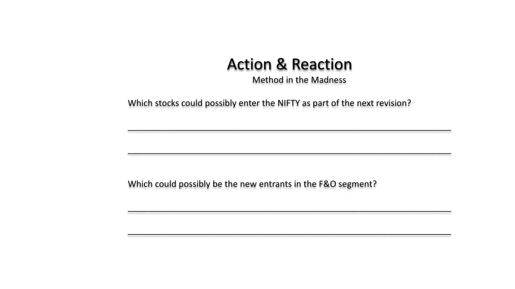 action reaction method in the madness 1