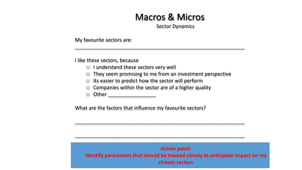 macros micros sector dynamics