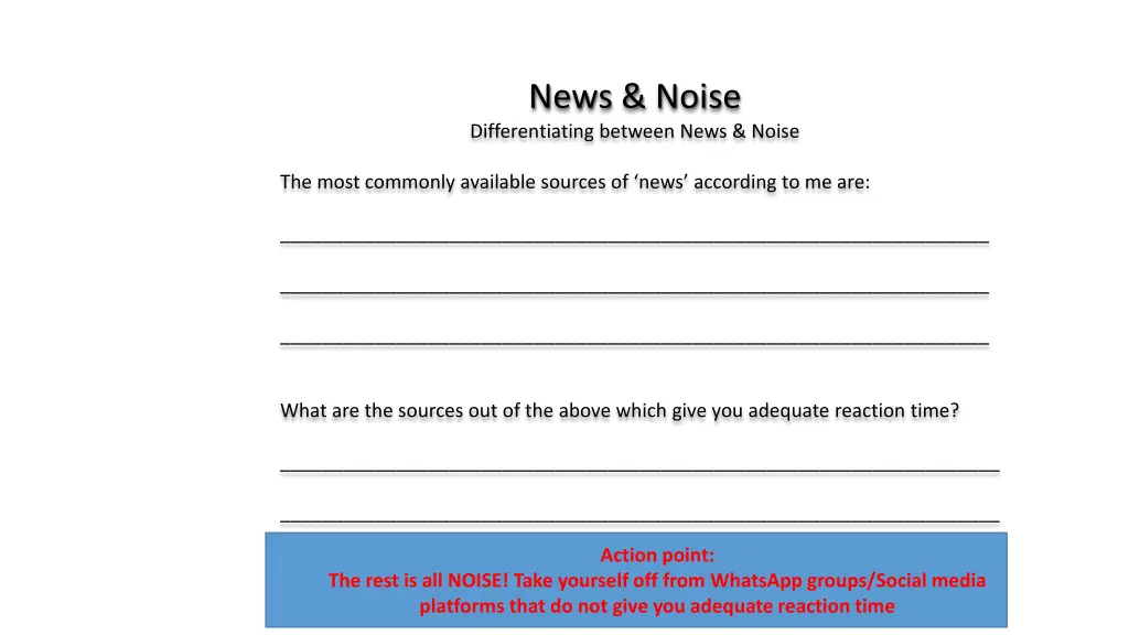 news noise differentiating between news noise