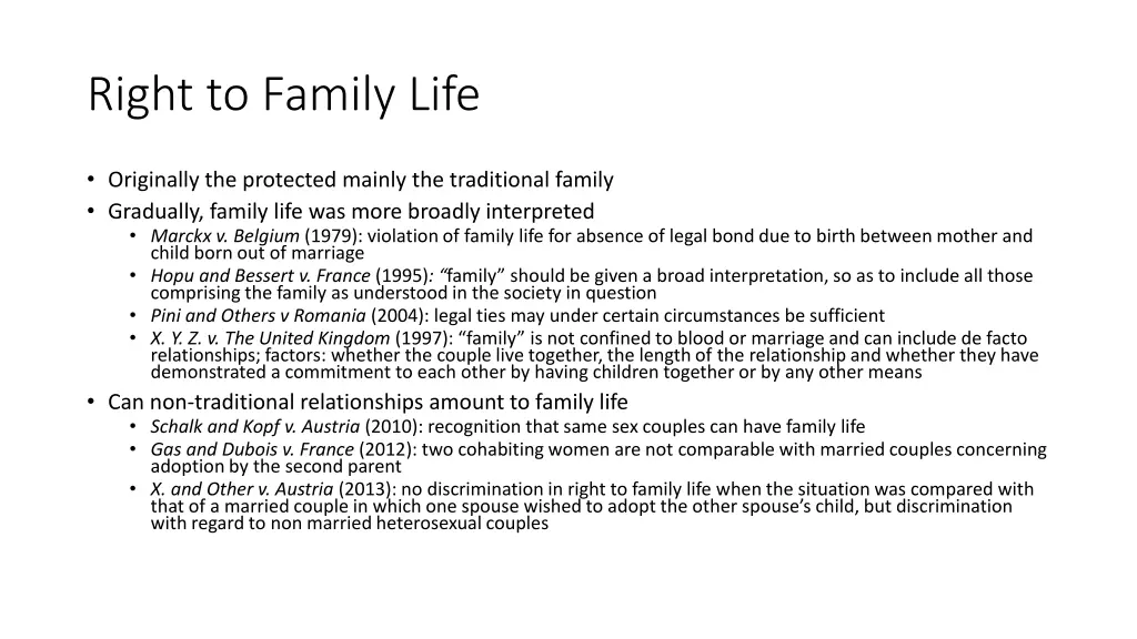 right to family life