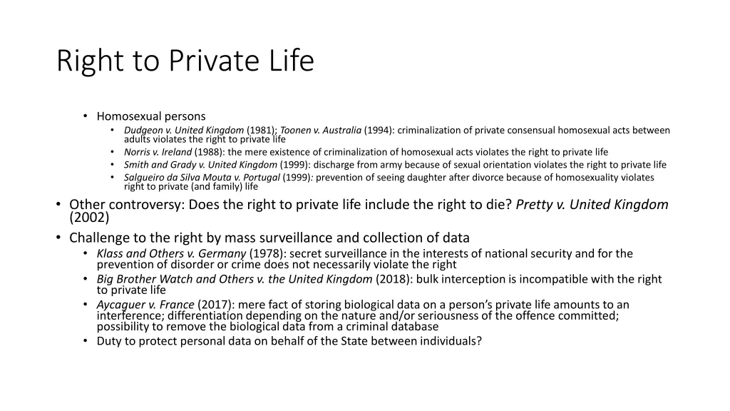 right to private life 1