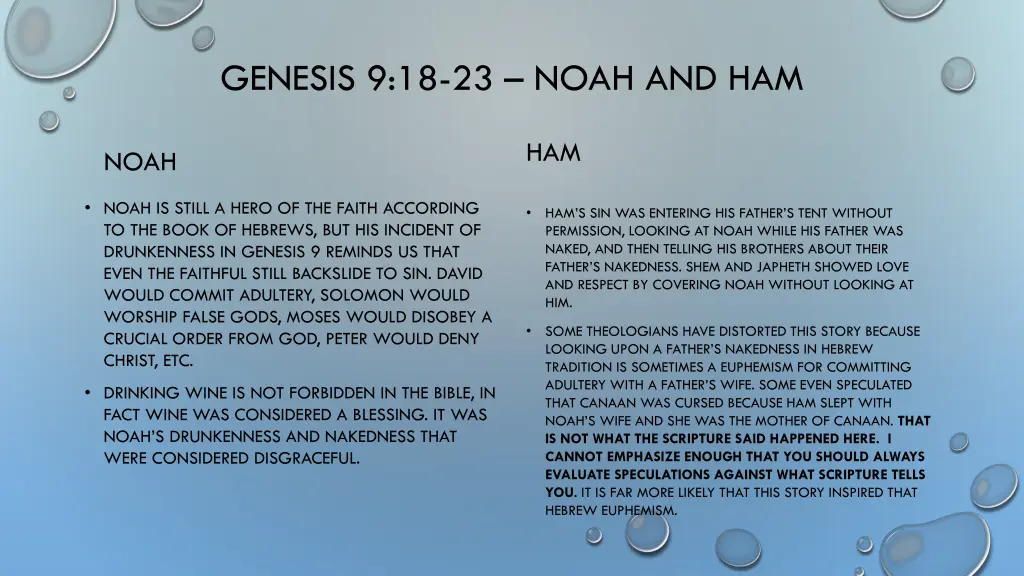 genesis 9 18 23 noah and ham