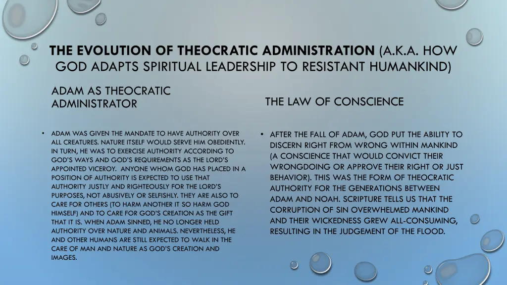 the evolution of theocratic administration