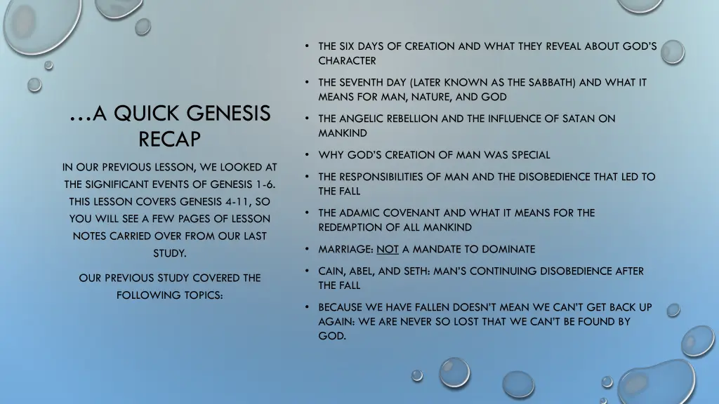 the six days of creation and what they reveal