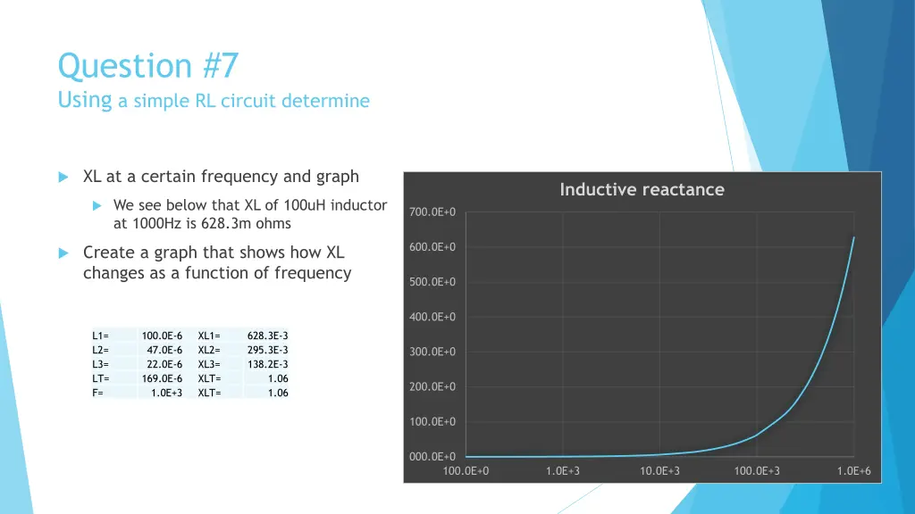 question 7 using a simple rl circuit determine