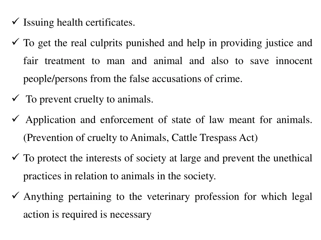 issuing health certificates