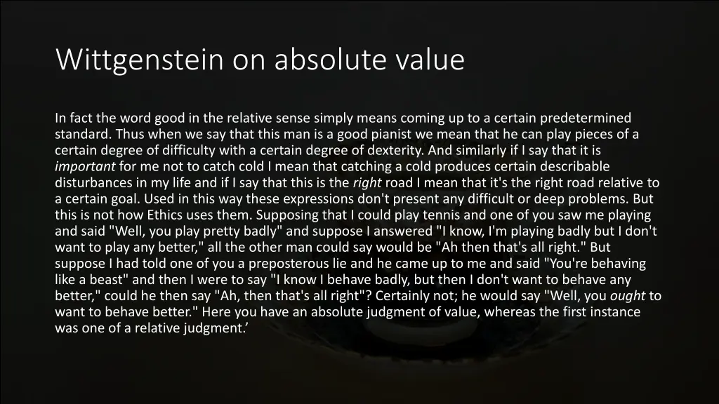 wittgenstein on absolute value