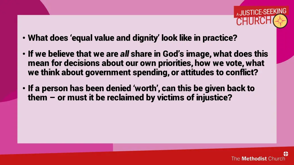 what does equal value and dignity look like
