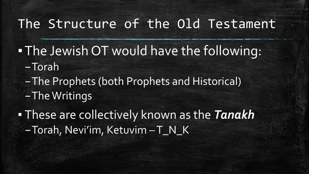 the structure of the old testament 1
