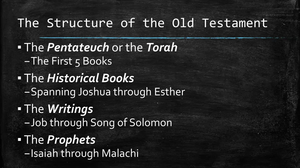 the structure of the old testament