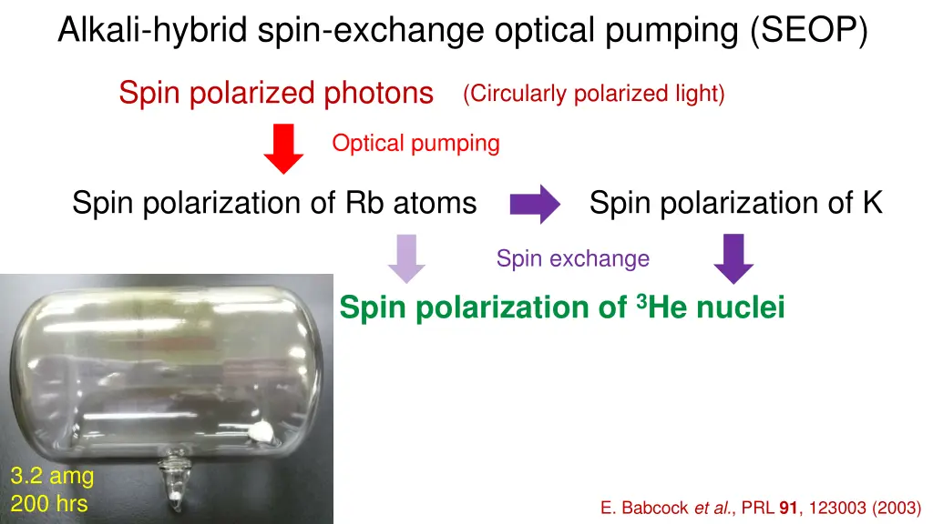 alkali hybrid spin exchange optical pumping seop